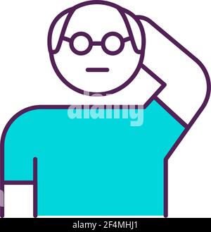 Alzheimer disorder RGB color icon Stock Vector