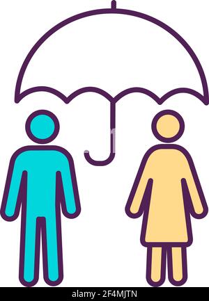 Health coverage RGB color icon Stock Vector