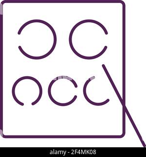 Eye examination RGB color icon Stock Vector