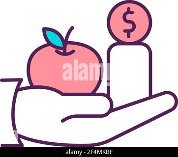 Pro-poor growth approach RGB color icon Stock Vector