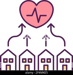Equal health care RGB color icon Stock Vector