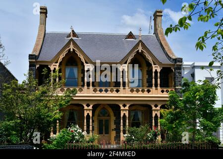 Melbourne, VIC, Australia - November 05, 2017: Residential building in Victorian style in East Melbourne Stock Photo