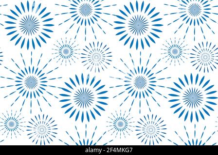 Happy Israel Independence Day seamless pattern with fireworks. Jewish Holidays endless background, texture. Vector Stock Vector