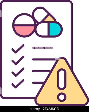 Antibiotics misuse RGB color icon Stock Vector