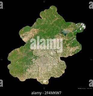 Shape of Beijing, municipality of China, with its capital isolated on ...