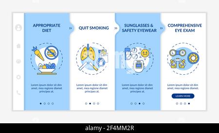 Eye health tips onboarding vector template Stock Vector