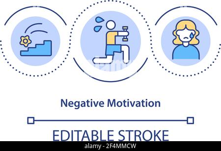 Negative motivation concept icon Stock Vector