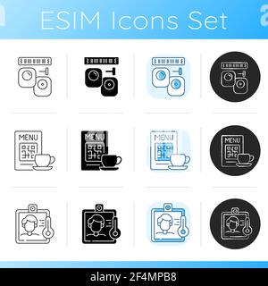 Contactless technology icons set Stock Vector