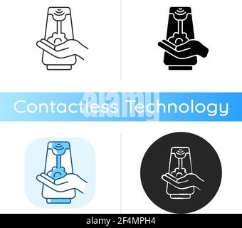 Touchless soap dispenser icon Stock Vector