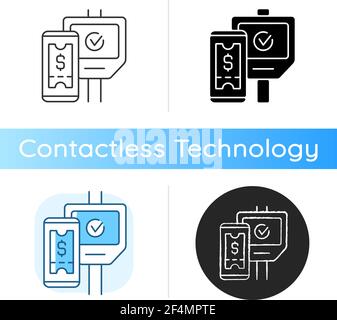 Contactless ticketing in public transport icon Stock Vector