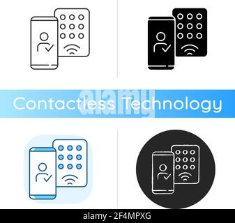 Detecting mobile credentials icon Stock Vector