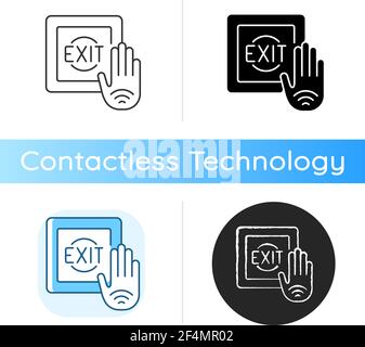 No touch exit switch icon Stock Vector