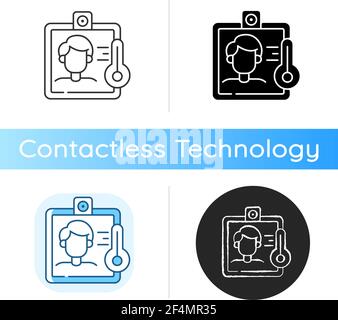 ontactless temperature screening icon Stock Vector