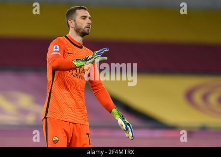 Rome, Italy. 21st Mar, 2021. Pau Lopez of AS Roma in action during Italian Serie A soccer match between AS Roma and SSC Napoli at Stadio Olimpico on March 21, 2021, in Rome, Italy. (Photo by Roberto Ramaccia/INA Photo Agency) Credit: Sipa USA/Alamy Live News Stock Photo