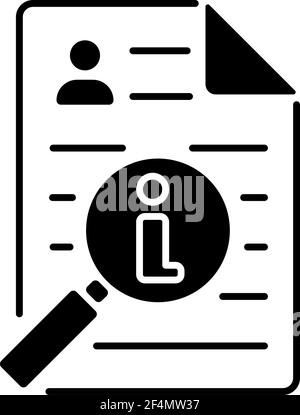 Information broker black linear icon Stock Vector