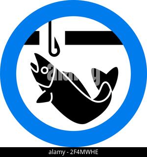 Label no ice fishing sticker for print Royalty Free Vector