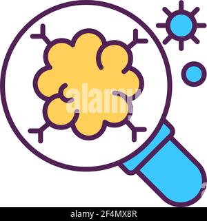 Microbiology research RGB color icon Stock Vector
