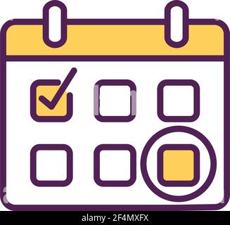 Calendar RGB color icon Stock Vector