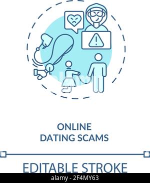 Online dating scams concept icon. Stock Vector