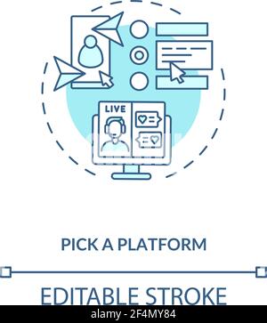 Pick platform for finding couple concept icon. Stock Vector
