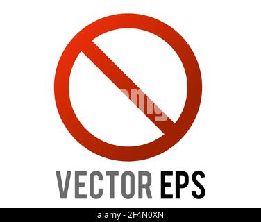 The isolated vector red circle with a diagonal line prohibited sign icon, used to not permitted Stock Photo