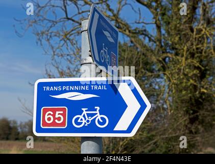 Sign for Trans Pennine Trail at Faxfleet, East Yorkshire, England UK Stock Photo
