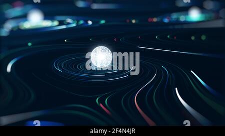 Abstract technology big data concept. Motion graphic for abstract data center, data flow. Transferring of big data and storage of block chain, server, Stock Photo