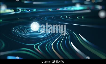 Abstract technology big data concept. Motion graphic for abstract data center, data flow. Transferring of big data and storage of block chain, server, Stock Photo