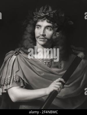 Molière in the role of Caesar, The Death of Pompey, portrait by Nicolas Mignard Stock Photo