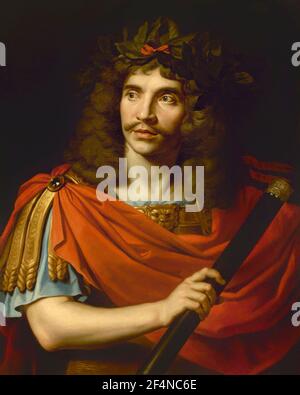 Molière in the role of Caesar, The Death of Pompey, portrait by Nicolas Mignard Stock Photo