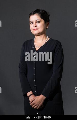 Edimburgh, Scotland. 18 August, 2018. British Labour Party politician and member of the House of Lords Shami Chakrabarti attends a photocall during th Stock Photo