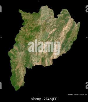 Chiang Rai, province of Thailand. High resolution satellite map. Corner ...