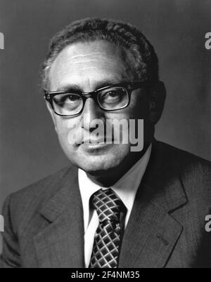 Henry Kissinger. Portrait of US Secretary of State, Henry Alfred Kissinger (b. Heinz Alfred Kissinger, 1923), c. 1973 Stock Photo