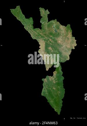 Tak, province of Thailand. High resolution satellite map. Locations of ...