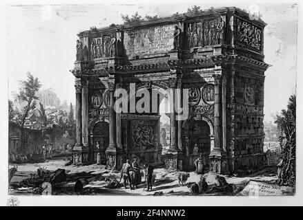 Giovanni Battista Piranesi - View Arch Constantine Stock Photo