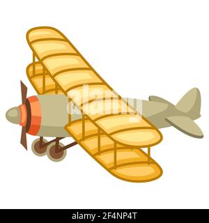 Illustration of vintage airplane. Retro vehicle image. Stock Vector