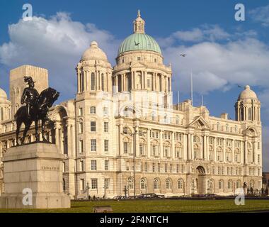 The Port of Liverpool Building, Liverpool Pier Head, Liverpool, Merseyside, England, United Kingdom Stock Photo