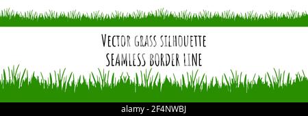 Green grass seamless vector border Stock Vector