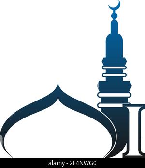 Letter I logo icon with mosque design illustration vector Stock Vector