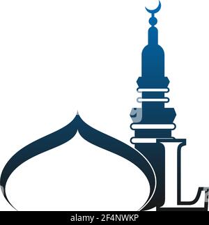 Letter L logo icon with mosque design illustration vector Stock Vector