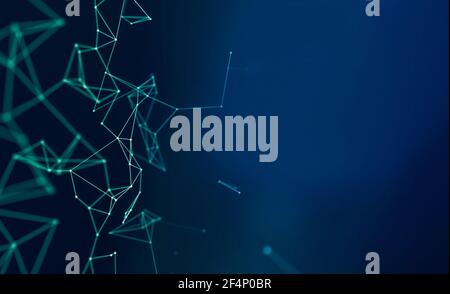 Abstract geometric plexus with triangular cells connecting dots background. perfect backdrop clear for presentations in tech or business. Stock Photo