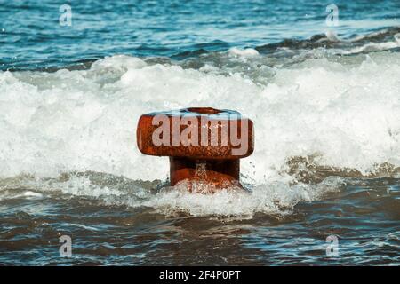 Anchor old details in the Black sea Stock Photo