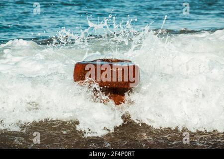 Anchor old details in the Black sea Stock Photo