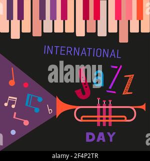 International Jazz Music Day Stock Vector