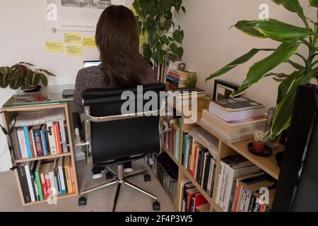 woman working from home Stock Photo