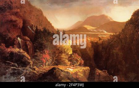 Thomas Cole - Landscape with Figures Scene Last Mohicans 1826 Stock Photo