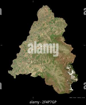 Bihor, county of Romania. High resolution satellite map. Locations of ...