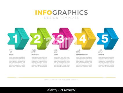 Infographic design with 5 options or steps. Infographics for business concept. Stock Vector