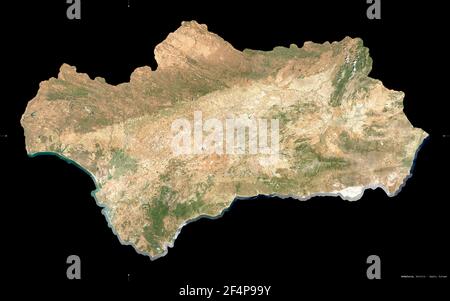 Andalucia, autonomous community of Spain. High resolution satellite map ...