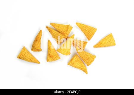 cone corn chips isolated on white background Stock Photo